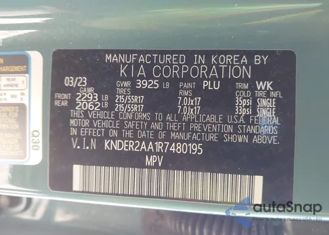 2024 Kia Seltos Ex из США, поврежденный, VIN KNDER2AA1R7480195